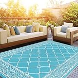 SHACOS Outdoor Teppich Wetterfest 150x210 cm Terrassenteppich UV-beständig Balkon Teppich...