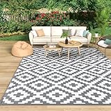 Mokani Outdoor Teppich Wetterfest 120 x 180cm, Kunststoff Stroh Teppich Reversible Matte...